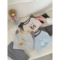 Bộ Đồ Ngủ Dài Tay Trẻ Em LINANXI - Cotton Mềm Mại, Họa Tiết Dễ Thương Cho Bé Trai & Bé Gái, Mùa Thu Đông 2025