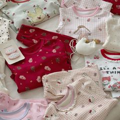 Bộ Quần Áo Dài Tay Cotton Cho Bé Gái Chất Liệu Nguyên Chất, Họa Tiết Dễ Thương - Thời Trang Mùa Đông 2025