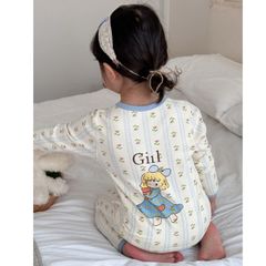 Bộ Quần Áo Dài Tay Cotton Cho Bé Gái Chất Liệu Nguyên Chất, Họa Tiết Dễ Thương - Thời Trang Mùa Đông 2025