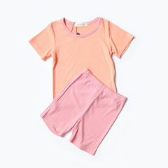Bộ Đồ Cộc Tay Cạp Chun Thun Tăm Lạnh Minky Mom Quảng Châu Cho Bé - Thời Trang Mềm Mại, Co Giãn 4 Chiều, An Toàn Cho Bé
