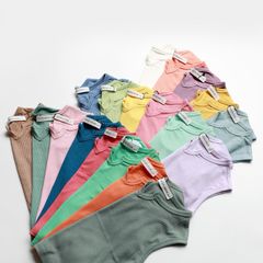 Bộ Sát Nách Thun Tăm MinkyMom Quảng Châu - Thời Trang Mùa Hè Cho Bé Trai, Bé Gái - 100% Cotton Co Giãn, Nhanh Khô, Thoáng Mát