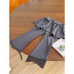 Quần Ống Loe Phối Váy Co Dãn Mềm Mại Cho Bé Gái 1-8 Tuổi - Thời Trang Ambbkids Quảng Châu 2025