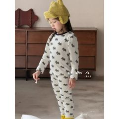 Bộ Đồ Ngủ Dài Tay Lót Nhung Dày Ấm Cho Bé - Hoạ Tiết Hoạt Hình Dễ Thương, Thời Trang Thu Đông Cho Bé Trai, Bé Gái