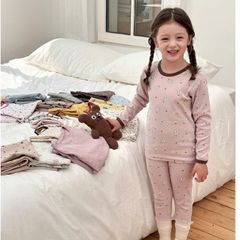Bộ Quần Áo Ngủ Dài Tay AmbbKids 2025 - Vải Cotton Kháng Khuẩn 10A Dễ Thương Cho Bé Trai và Bé Gái, Thời Trang Thu Đông ấm áp