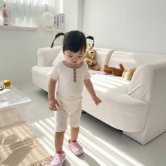 Bộ Cộc Thun Gân Dove LimeBlue Cao Cấp Cho Bé 6-19kg - Thời Trang Xuân Hè 2022, Siêu Đẹp và Thoáng Mát