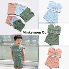Bộ Cộc Tay Hình Gấu Dễ Thương 100% Cotton Minky Mom Cho Bé - Thoáng Mát, An Toàn, Phù Hợp Với Mọi Bé Từ 7-26kg
