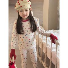 Bộ Đồ Ngủ Dài Tay Lót Nhung Ấm Cho Bé Trai Bé Gái Hàn Quốc - Hoạ Tiết Dễ Thương, Size 90-140, Thích Hợp Mùa Thu Đông 2025
