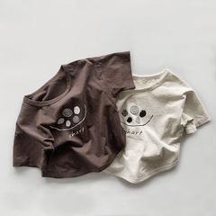 Áo Thun Cộc Tay Hàn Quốc Cho Bé Trai & Bé Gái - Cotton Thoáng Mát, Phong Cách Cá Tính Mùa Hè, Quần Áo Thời Trang Trẻ Em