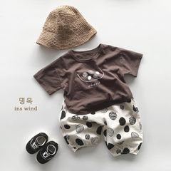 Áo Thun Cộc Tay Hàn Quốc Cho Bé Trai & Bé Gái - Cotton Thoáng Mát, Phong Cách Cá Tính Mùa Hè, Quần Áo Thời Trang Trẻ Em