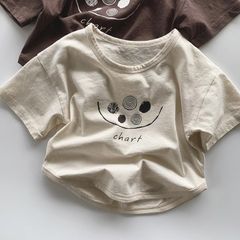 Áo Thun Cộc Tay Hàn Quốc Cho Bé Trai & Bé Gái - Cotton Thoáng Mát, Phong Cách Cá Tính Mùa Hè, Quần Áo Thời Trang Trẻ Em