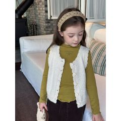 Áo Gile Len Dệt Kim Ngắn Ambbkids Cho Bé Gái - Phong Cách Thu Đông Hàn Quốc Ngọt Ngào, Nhiều Lớp, Size 90-150