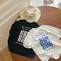 Áo Thun Ngắn Tay Có Chữ Bàn Phím Số Cotton Dáng Rộng Phong Cách Hàn Quốc Cho Bé Trai - Thời Trang Năng Động Hàng Ambbkids Chính Hãng