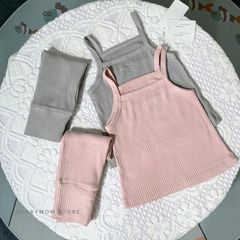 Bộ Đồ 2 Dây Baby Anna Thun Cạp Cao Cho Bé Gái Phong Cách Hàn Quốc - Thoáng Mát, An Toàn Mùa Hè 2023