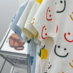 Bộ Quần Áo Cộc Tay 100% Cotton Mềm Mại Cho Bé Trai Bé Gái - Thời Trang Mùa Hè 2023 Họa Tiết Độc Đáo, Thoáng Mát