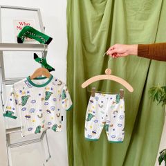 [Size 150] Bộ Đồ Lửng Thông Hơi Hoạ Tiết Dễ Thương Cho Bé Trai Bé Gái Hè 2023