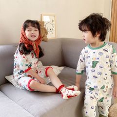 [Size 150] Bộ Đồ Lửng Thông Hơi Hoạ Tiết Dễ Thương Cho Bé Trai Bé Gái Hè 2023
