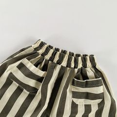 Quần Sọc Cá Tính Mùa Hè 2023 Mới Bé Trai Và Bé Gái Quần Cotton Mỏng Đơn Giản Nhật Bản và Hàn Quốc