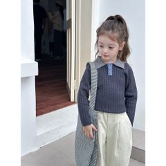 Áo Len Có Cổ Polo Màu Tương Phản Ambbkids - Áo Dáng Ôm Vừa Co Dãn, Thời Trang Thu Đông Cho Bé Trai Gái 2025