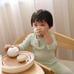 Bộ Đồ Dài Tay 3 Cúc Thun Gân MinkyMom Chính Hãng - Chất Liệu Cotton Mềm Mại, An Toàn Cho Bé, Phong Cách Thời Trang Trẻ Em