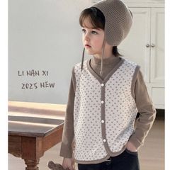 Áo Gile Nhung Lông Cừu Linanxi - Gile Đa Năng Giữ Ấm, Kiểu Dáng Hàn Quốc Cho Bé Trai, Bé Gái, Size 90-130