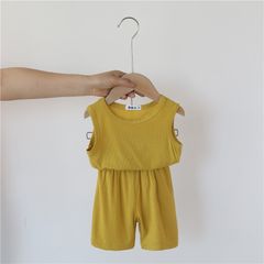 Bộ Cộc Tay Ba Lỗ Thun Gân Happy Baby - Trang Phục Hè Dễ Thương Cho Bé Trai, Bé Gái, Chất Cotton Thoáng Mát, Không Bai, Không Phai