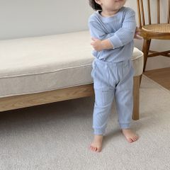 Bộ Đồ Thun Gân Bé Trai/Gái Peekaboo - Chất Liệu Cotton Mềm Mại, Phong Cách Hàn Quốc Dễ Thương, Thoáng Mát Cho Mùa Thu Đông