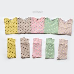 Bộ Dài Tay Chấm Bi Hoa Quả MinkyMom - Thời Trang Trẻ Em Chính Hãng Quảng Châu, Chất Liệu Thun Lạnh Mềm Mại, Siêu Cute