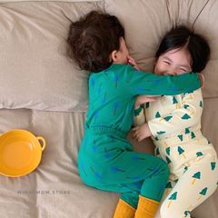 Bộ Đồ Dài Tay Phong Cách Hàn Quốc Cho Bé Trai Gái - Bộ Quần Áo Mặc Nhà Đi Học Thu Đông Chất Cotton Cao Cấp