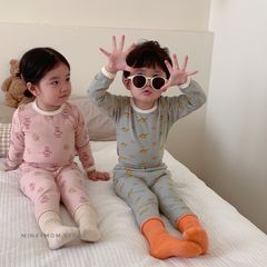 Bộ Đồ Dài Tay Phong Cách Hàn Quốc Cho Bé Trai Gái - Bộ Quần Áo Mặc Nhà Đi Học Thu Đông Chất Cotton Cao Cấp