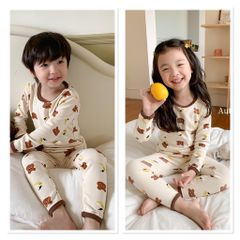 Bộ Đồ Ngủ Dài Tay Thu Đông AMBB KIDS Cho Bé Trai Bé Gái - Chất Liệu Thun Mềm, Dễ Thương Nhiều Mẫu Mới 2024