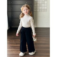 [Ảnh thật]-Áo Len Cổ 3 Phân, Lật Gấu Tay Điệu Đà Dáng Ôm Co Dãn Mềm Mại Cho Bé Gái Phong Cách Thu Đông Hàn Quốc 2024