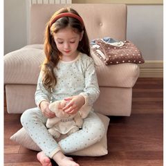 Bộ Quần Áo Ngủ Dài Tay AMBB KIDS 2024 - Đồ Ngủ Không Xương Cho Bé Trai Bé Gái, Chất Liệu Thun Thoáng Mát, Dễ Thương