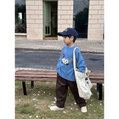 Áo Len Lông Cừu Thêu Hoạt Hình Dáng Rộng Cho Bé - Thời Trang Thu Đông Hàn Quốc Cho Bé Trai, Bé Gái Ambbkids 2024