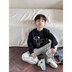 Áo Len Lông Cừu Thêu Hoạt Hình Dáng Rộng Cho Bé - Thời Trang Thu Đông Hàn Quốc Cho Bé Trai, Bé Gái Ambbkids 2024