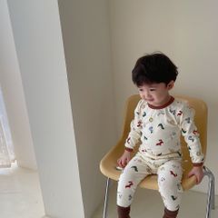 Bộ Đồ Dài Tay Thu Đông Hàn Quốc Cho Bé Trai Gái - Bộ Quần Áo Mặc Nhà Đi Học, Chất Cotton Dày Dạn, Ấm Áp Mùa Lạnh