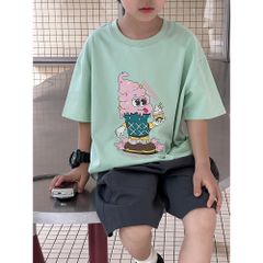 Áo Thun Hoạt Hình Dễ Thương AmbbKids Cho Bé Trai & Bé Gái - Chất Cotton Mềm Mịn, Thoáng Mát, Phong Cách Hè 2025