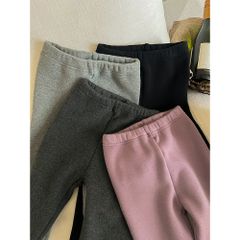 Quần Legging Bé Gái Ambbkids 2024 - Len Nhung Lót Lông Dày Dặn, Co Dãn Mềm Mại, Thời Trang Hàn Quốc Mùa Đông ấm áp