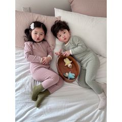 Bộ Đồ Ngủ Dài Tay Cotton Nguyên Chất Cho Bé Trai Gái - Thời Trang Thu Đông Hàn Quốc Dễ Thương Ấm Áp, Size 90-150cm