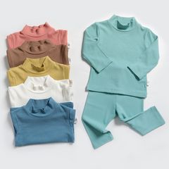 Bộ Dài Tay Cổ 3P Thun Tăm Mùa Thu Đông Cho Bé - Siêu Mềm Mại, Co Dãn, Chất Liệu Nhanh Khô Minky Mom Quảng Châu