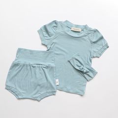 Bộ Cộc Thun Tăm Cạp Cao Kèm Turban Cho Bé Gái - Thời Trang Hè 2023, Vải Cotton Mềm Mại, Dễ Thương, An Toàn Cho Bé