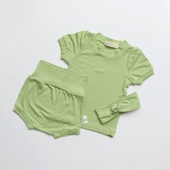 Bộ Cộc Thun Tăm Cạp Cao Kèm Turban Cho Bé Gái - Thời Trang Hè 2023, Vải Cotton Mềm Mại, Dễ Thương, An Toàn Cho Bé