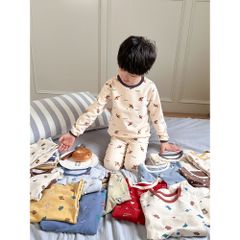 Bộ Quần Áo Ngủ AmbbKids Dài Tay Thu Đông 2024 - Đồ Ngủ Thoáng Mát Cho Bé Trai Bé Gái, Vải Mềm Chất Lượng Cao