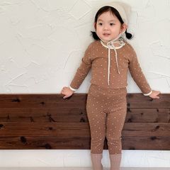 Bộ Đồ Ngủ Dài Tay Cotton 280g Không Đường Gân Họa Tiết Dễ Thương Cho Bé Trai Bé Gái - Phong Cách Hàn Quốc