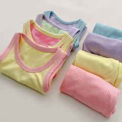 peekaboo2023 Bộ Ba Lỗ Tăm Phối Màu Cực Xinh Cho Bé Trai Bé Gái Phong Cách Hàn Quốc Mới Nhất Hè 2023