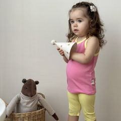 peekaboo2023 Bộ Ba Lỗ Tăm Phối Màu Cực Xinh Cho Bé Trai Bé Gái Phong Cách Hàn Quốc Mới Nhất Hè 2023