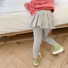 AMBB - Quần Legging Giả Váy, Quần Nỉ Liền Chân Váy Xếp Ly Cho Bé Gái Hàng Ambb Kids Quảng Châu
