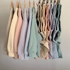 Bộ Quần Áo Dài Tay Cotton Dáng Thụng Bo Gấu Màu Pastel Cho Bé Trai Bé Gái - Thời Trang Thu Đông 2023 Siêu Dễ Thương