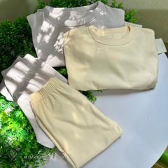 Bộ Quần Áo Dài Tay Cotton Dáng Thụng Bo Gấu Màu Pastel Cho Bé Trai Bé Gái - Thời Trang Thu Đông 2023 Siêu Dễ Thương