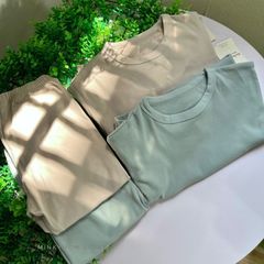 Bộ Quần Áo Dài Tay Cotton Dáng Thụng Bo Gấu Màu Pastel Cho Bé Trai Bé Gái - Thời Trang Thu Đông 2023 Siêu Dễ Thương