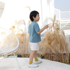 Áo Cộc Tay Cotton Dáng Thụng Phong Cách Hàn Quốc Cho Bé - Thoáng Mát, Thấm Hút Thích Hợp Ngày Hè Cho Bé Trai, Bé Gái